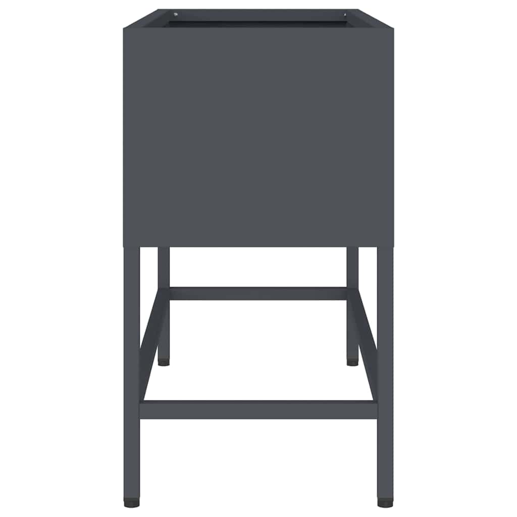 Höjdträdgårdsplanterare Antracit 60 x 26 x 45 cm Stål