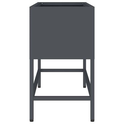 Höjdträdgårdsplanterare Antracit 60 x 26 x 45 cm Stål
