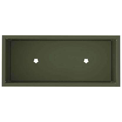 Höjdträdgårdsplanterare Olivgrön 60 x 26 x 45 cm Stål