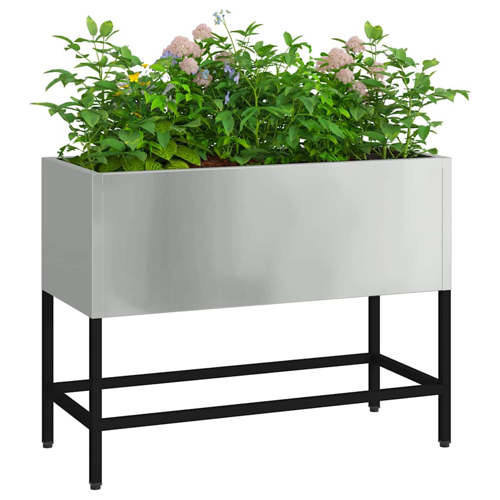 Höjdträdgårdsplanterare Silver 60 x 26 x 45 cm
