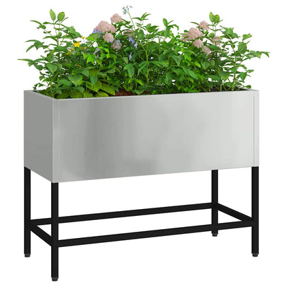 Höjdträdgårdsplanterare Silver 60 x 26 x 45 cm