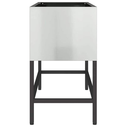 Höjdträdgårdsplanterare Silver 60 x 26 x 45 cm