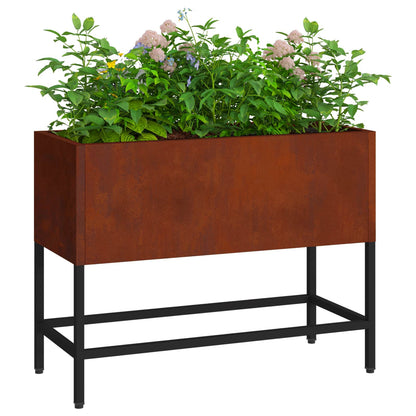 Höjdträdgårdsplanterare Rostig 60 x 26 x 45 cm