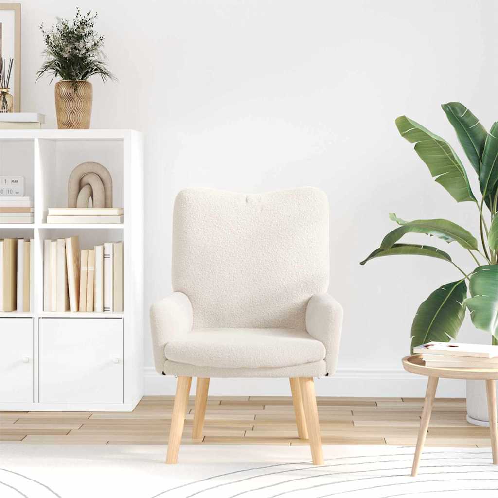 fåtölj Kräm 63 x 67 x 94 cm Sherpa tyg