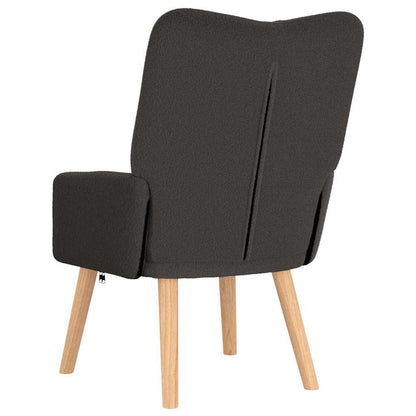 fåtölj Mörkgrå 63 x 67 x 94 cm Fårtyg och Faner