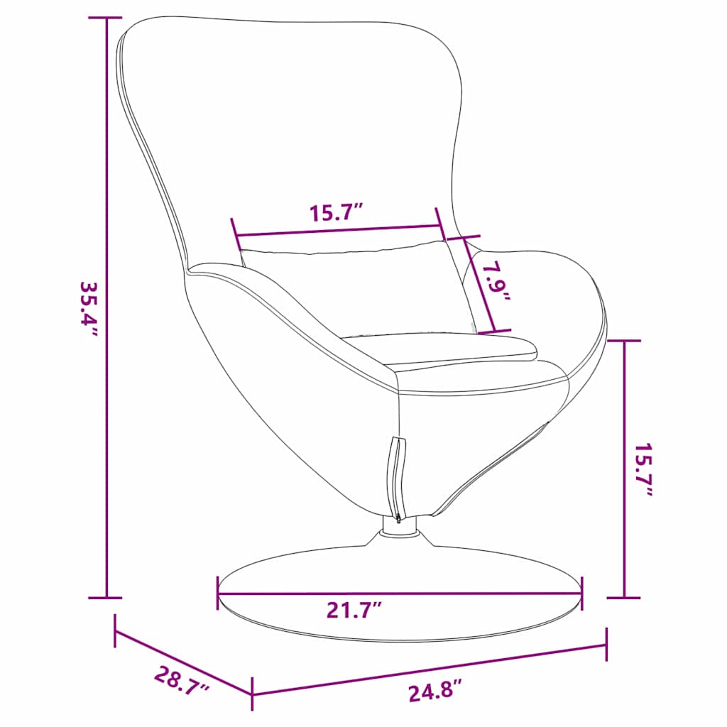 Äggfåtölj Ljusgrå Sammet
