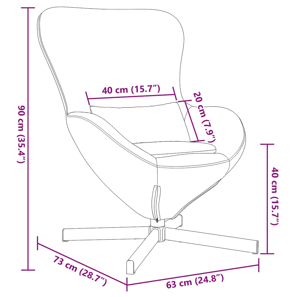 Äggfåtölj Vinröd 63 x 73 x 90 cm Sammet