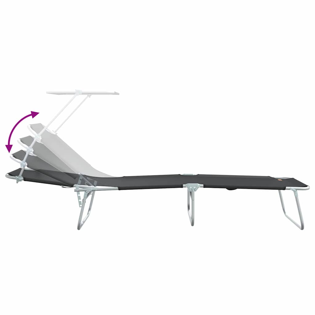 Solstol 2 pcs Svart 58 x 188 x 77cm Polyester