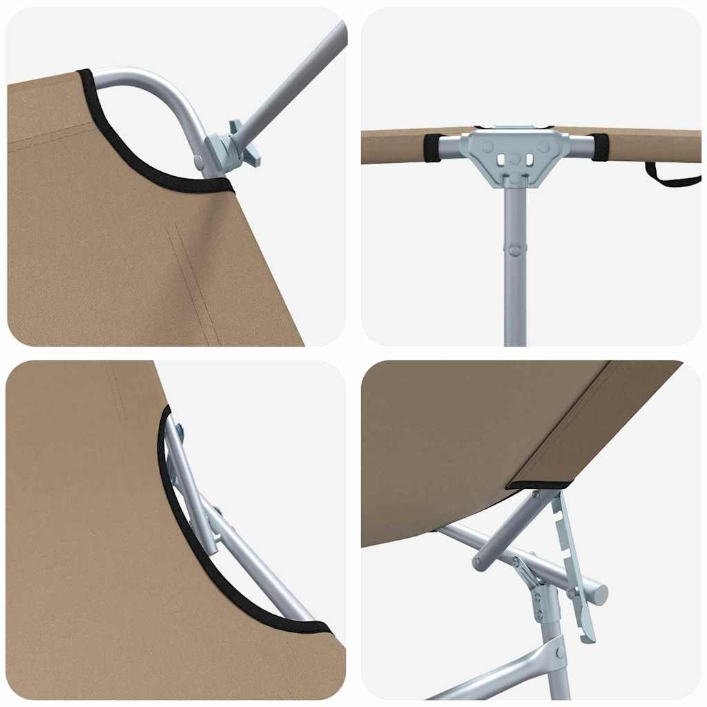 Solstol 2 pcs Taupe 58 x 188 x 77cm Polyester