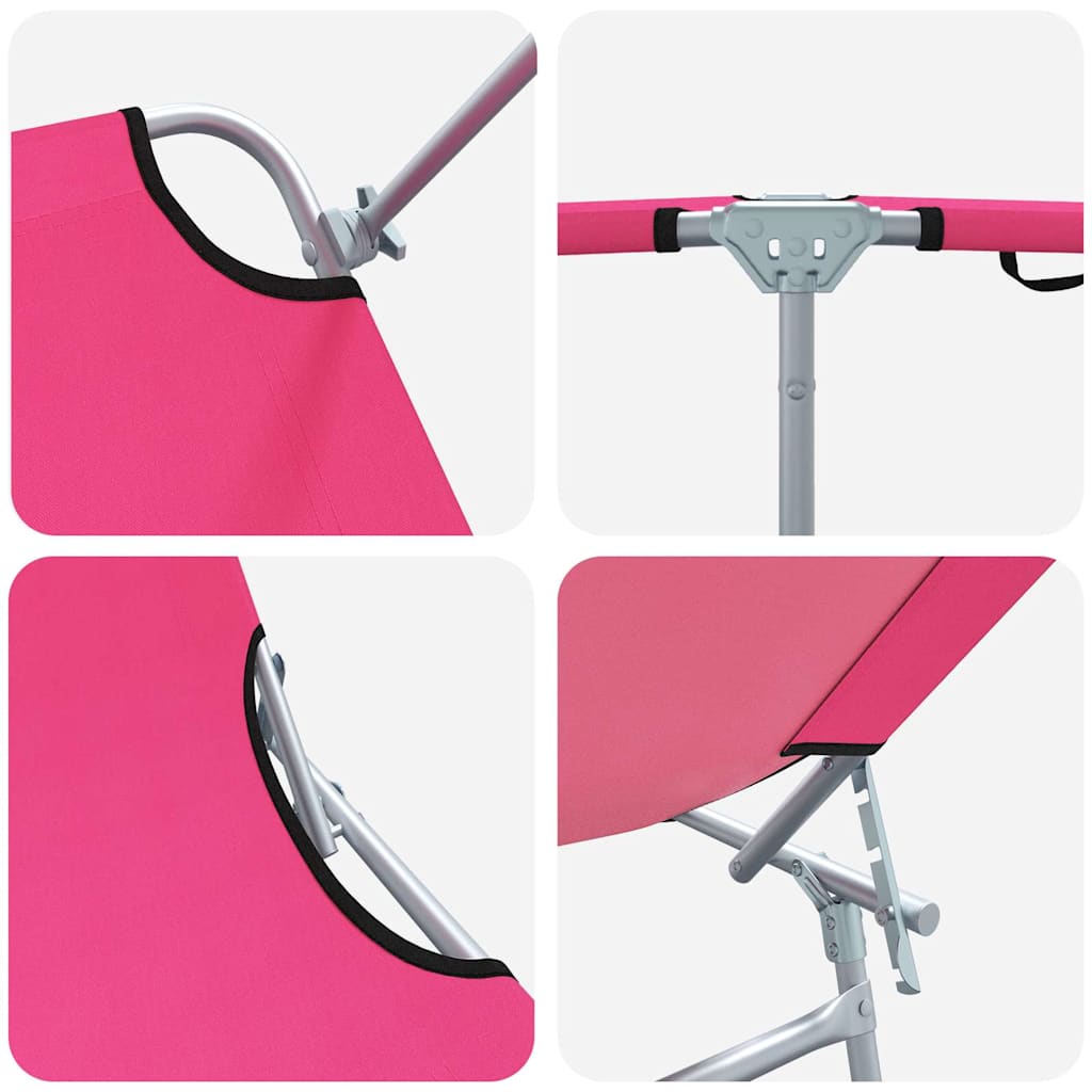 Solstol 2 pcs Rosa 58 x 188 x 77cm Polyester