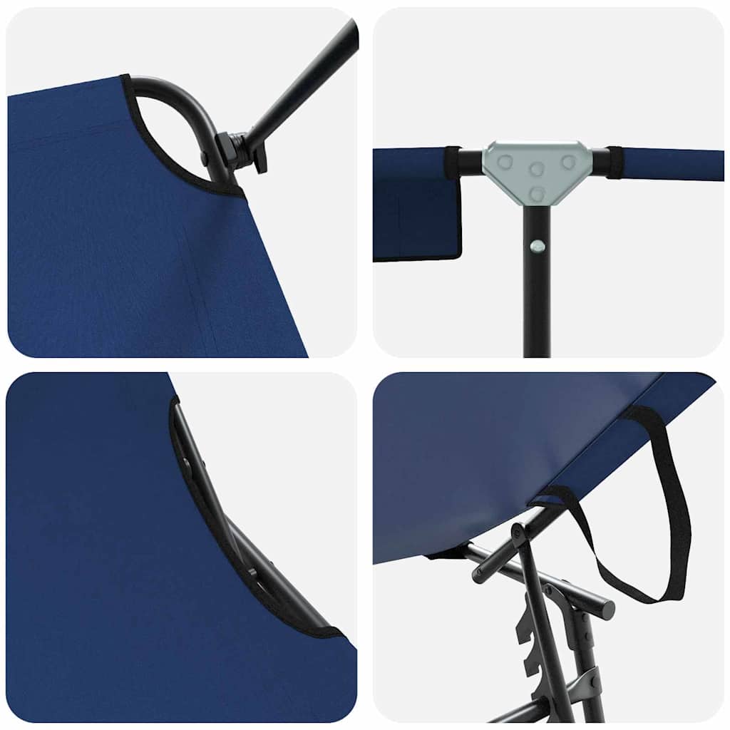 Hopfällbar solstol Blå 190 x 57 x 81 cm oxford