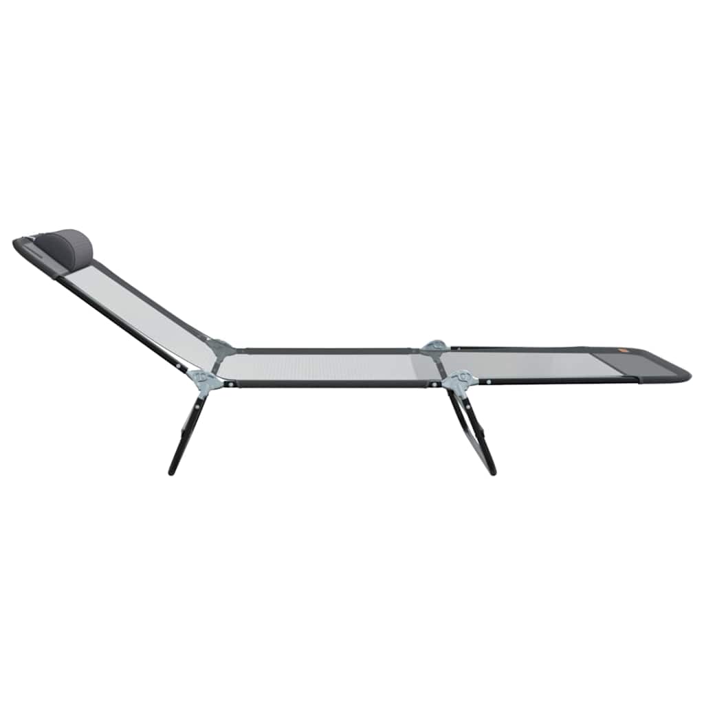 Hopfällbar solstol Grå 182 x 55 x 85,5 cm Textilene