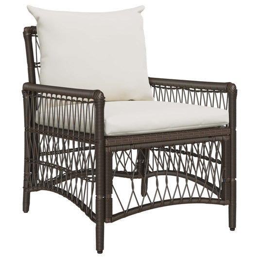 Trädgård Stol med kudde Brun 73 x 61 x 77 cm konstrotting