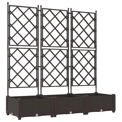 Trädgårdsplanterare 3 pcs Brun 120 x 40 x 125,5 cm Plast