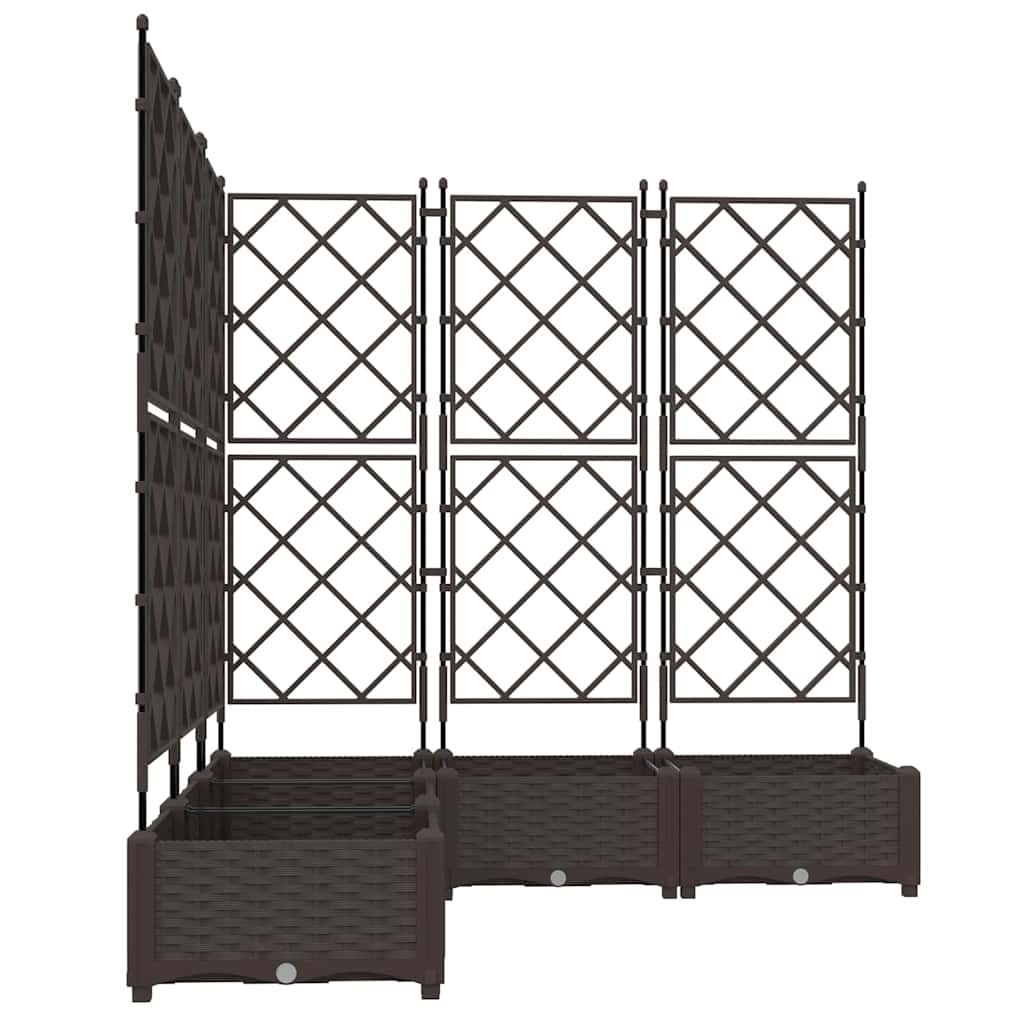 Trädgårdsplanterare 5 pcs Brun 120 x 120 x 125,5 cm Plast