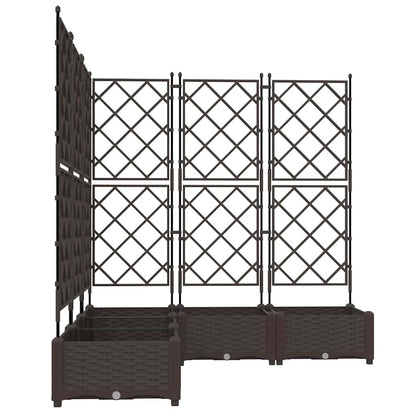 Trädgårdsplanterare 5 pcs Brun 120 x 120 x 125,5 cm Plast