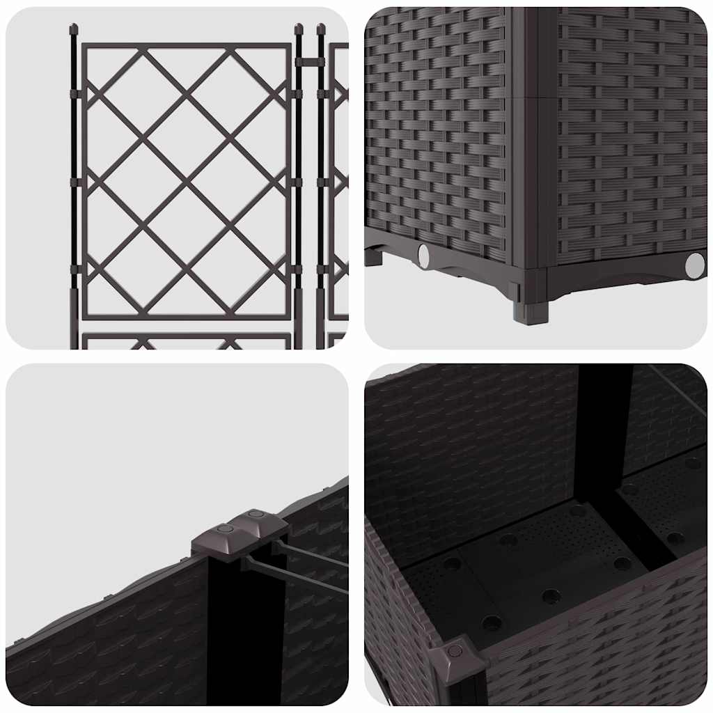 Trädgårdsplanterare 5 pcs Brun 120 x 120 x 143 cm Plast