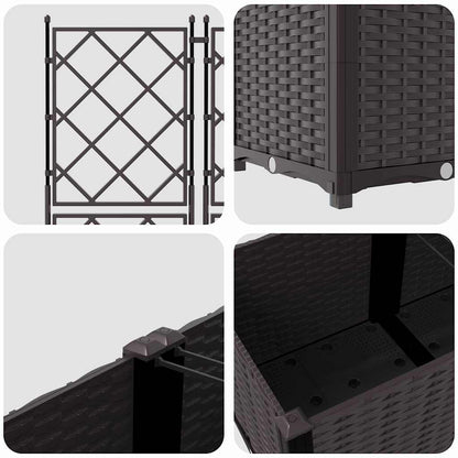 Trädgårdsplanterare 5 pcs Brun 120 x 120 x 143 cm Plast
