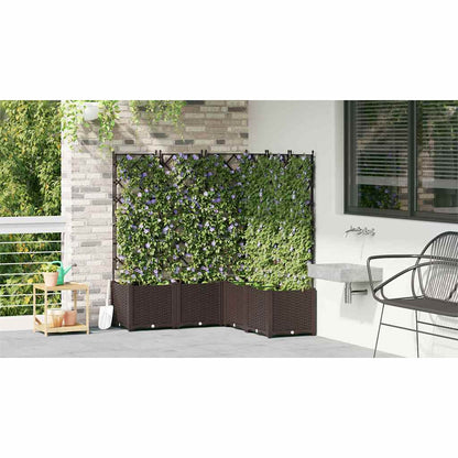 Trädgårdsplanterare 5 pcs Brun 120 x 120 x 143 cm Plast