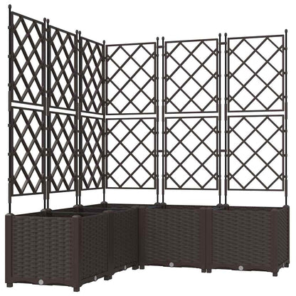 Trädgårdsplanterare 5 pcs Brun 120 x 120 x 143 cm Plast