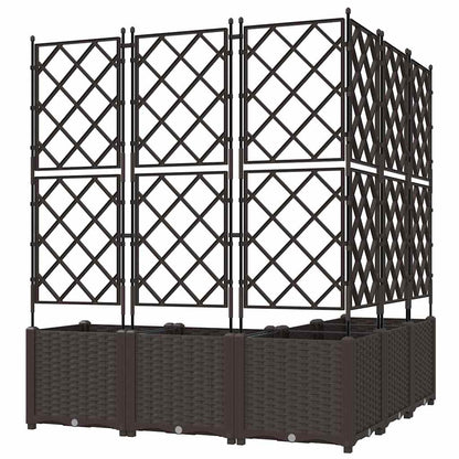 Trädgårdsplanterare 5 pcs Brun 120 x 120 x 143 cm Plast