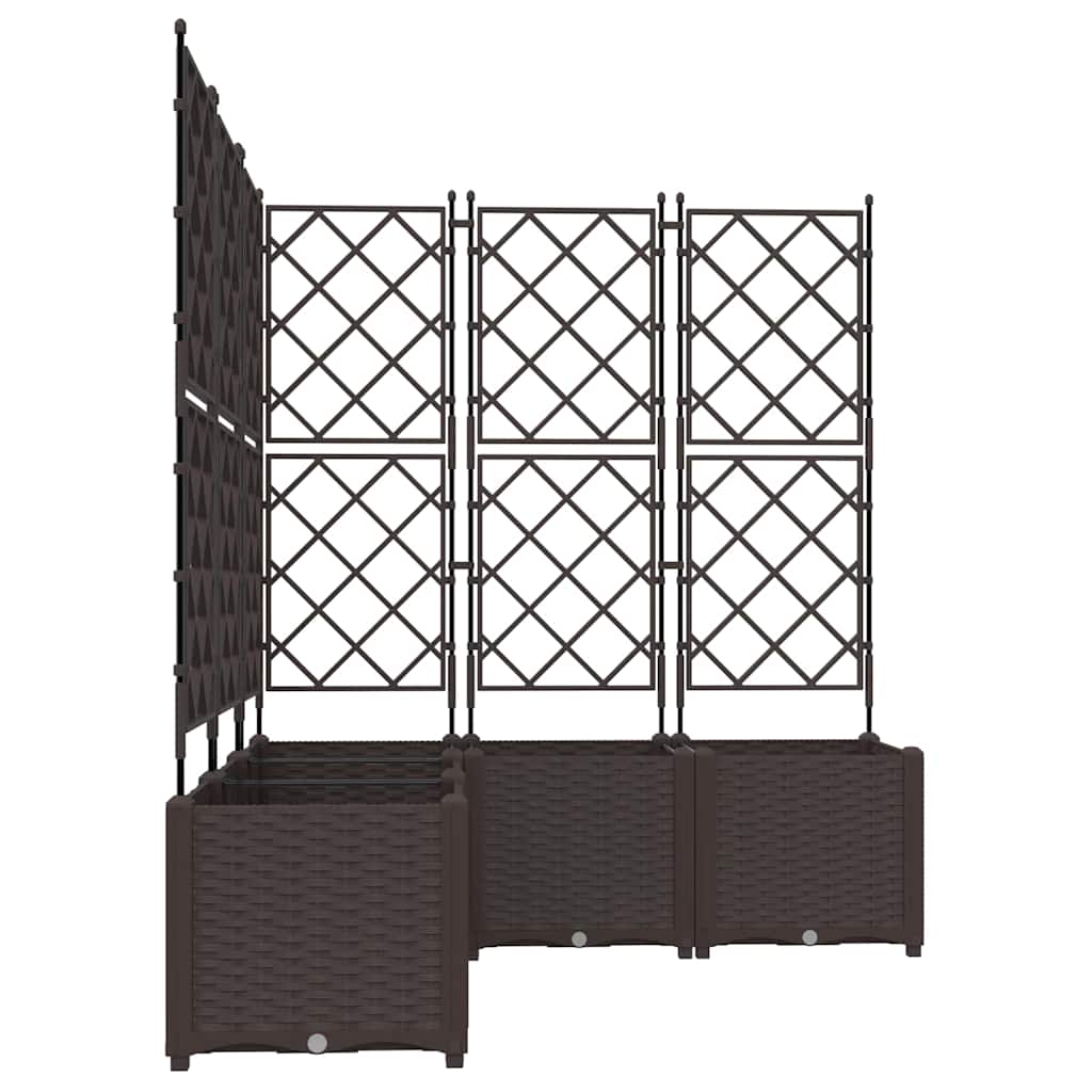 Trädgårdsplanterare 5 pcs Brun 120 x 120 x 143 cm Plast