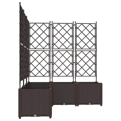 Trädgårdsplanterare 5 pcs Brun 120 x 120 x 143 cm Plast