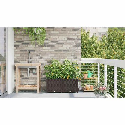 Trädgårdsplanterare 2 pcs Brun 80 x 40 x 37,5 cm Plast