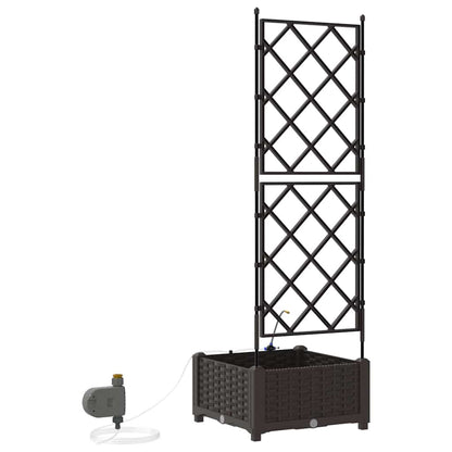 Trädgårdsplanterare Brun 40 x 40 x 126 cm Plast