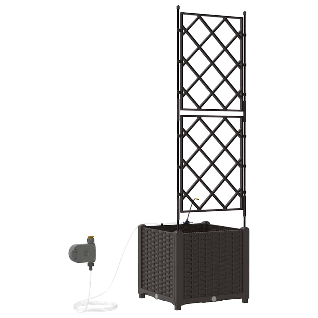 Trädgårdsplanterare Brun 40 x 40 x 142 cm Plast