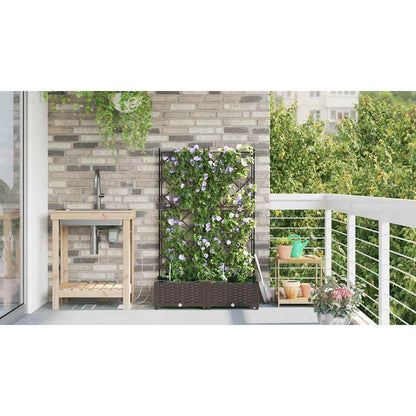 Trädgårdsplanterare 2 pcs Brun 80 x 40 x 126 cm Plast