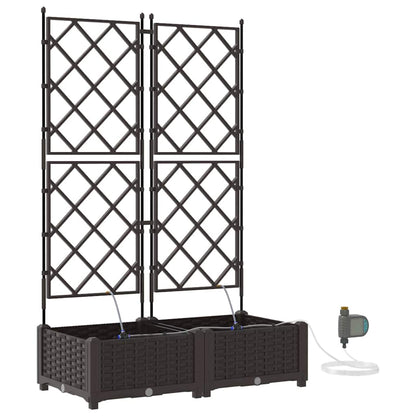 Trädgårdsplanterare 2 pcs Brun 80 x 40 x 126 cm Plast