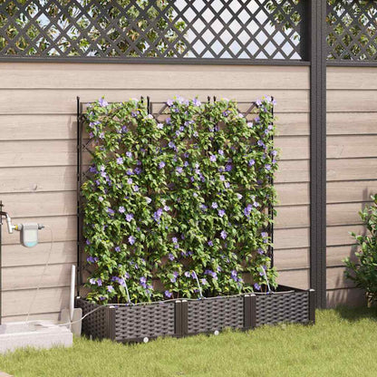 Trädgårdsplanterare 3 pcs Brun 120 x 40 x 126 cm Plast