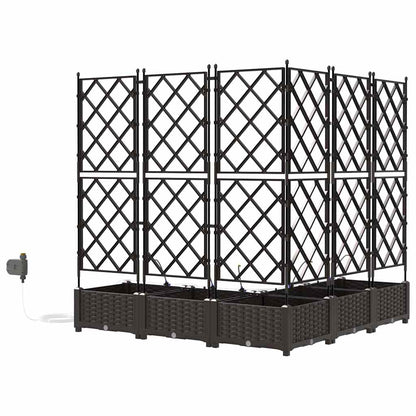 Trädgårdsplanterare 5 pcs Brun 120 x 120 x 126 cm Plast