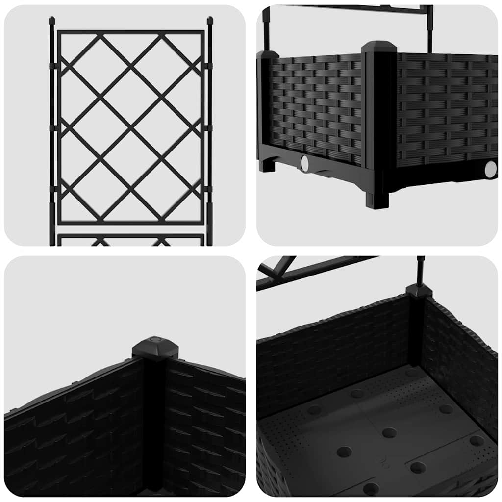 Trädgårdsplanterare Svart 40 x 40 x 125,5 cm Plast