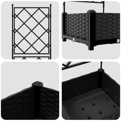 Trädgårdsplanterare Svart 40 x 40 x 125,5 cm Plast