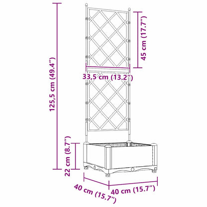 Trädgårdsplanterare Svart 40 x 40 x 125,5 cm Plast