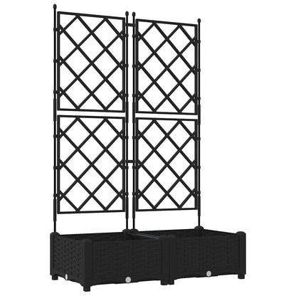 Trädgårdsplanterare 2 pcs Svart 80 x 40 x 125,5 cm Plast