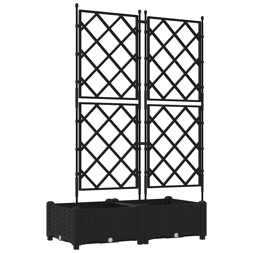 Trädgårdsplanterare 2 pcs Svart 80 x 40 x 125,5 cm Plast