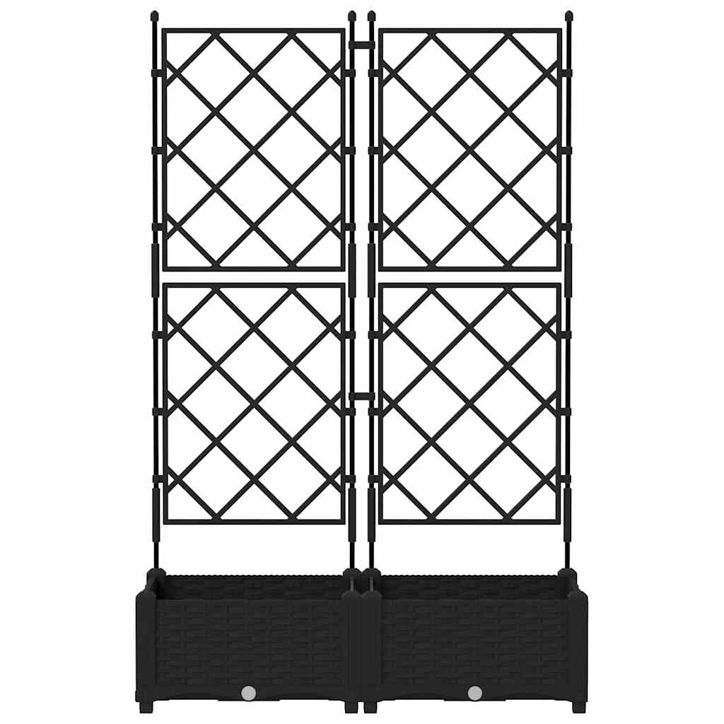 Trädgårdsplanterare 2 pcs Svart 80 x 40 x 125,5 cm Plast