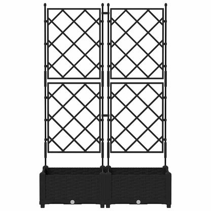Trädgårdsplanterare 2 pcs Svart 80 x 40 x 125,5 cm Plast