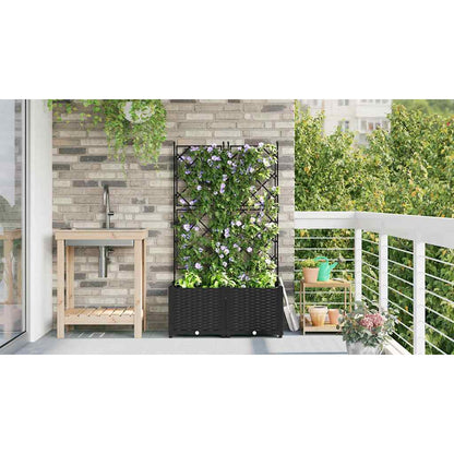 Trädgårdsplanterare 2 pcs Svart 80 x 40 x 143 cm Plast
