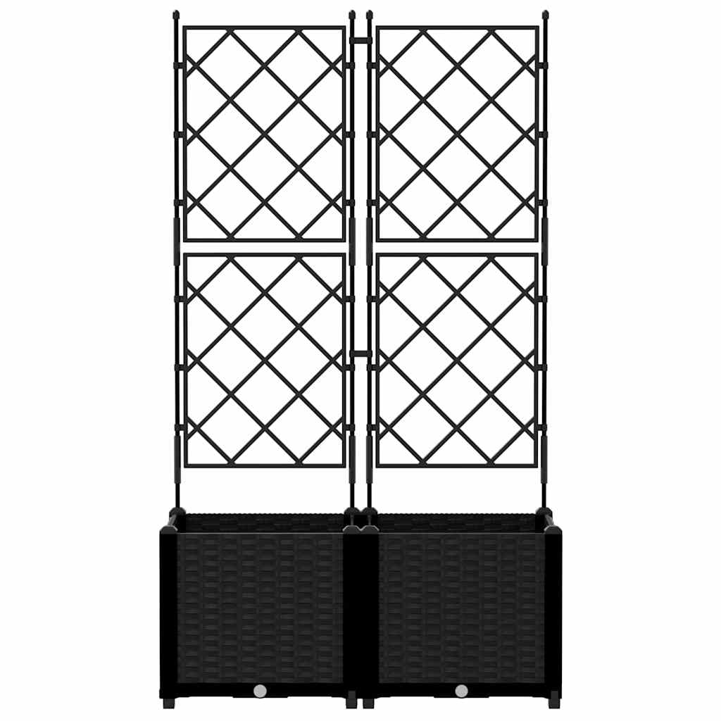 Trädgårdsplanterare 2 pcs Svart 80 x 40 x 143 cm Plast