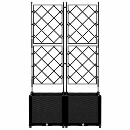 Trädgårdsplanterare 2 pcs Svart 80 x 40 x 143 cm Plast