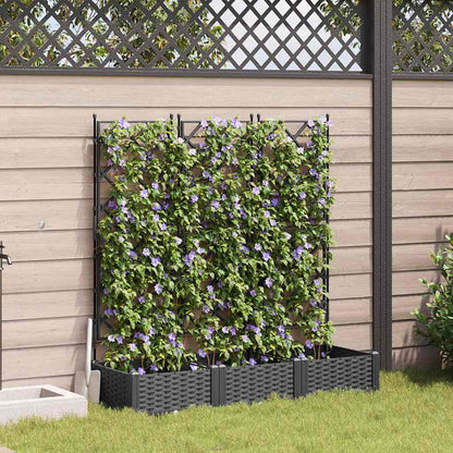 Trädgårdsplanterare 3 pcs Svart 120 x 40 x 125,5 cm Plast