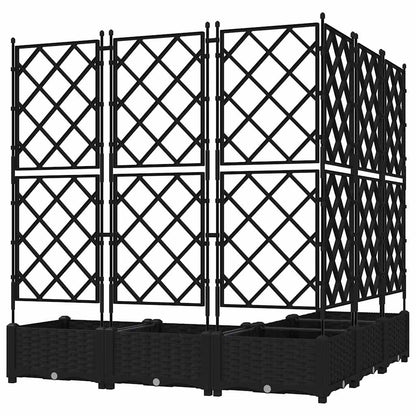 Trädgårdsplanterare 5 pcs Svart 120 x 120 x 125,5 cm Plast