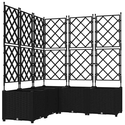 Trädgårdsplanterare 5 pcs Svart 120 x 120 x 143 cm Plast