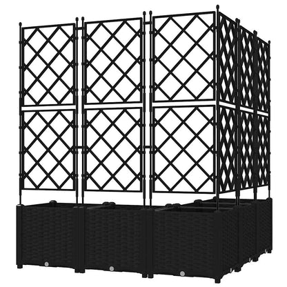 Trädgårdsplanterare 5 pcs Svart 120 x 120 x 143 cm Plast