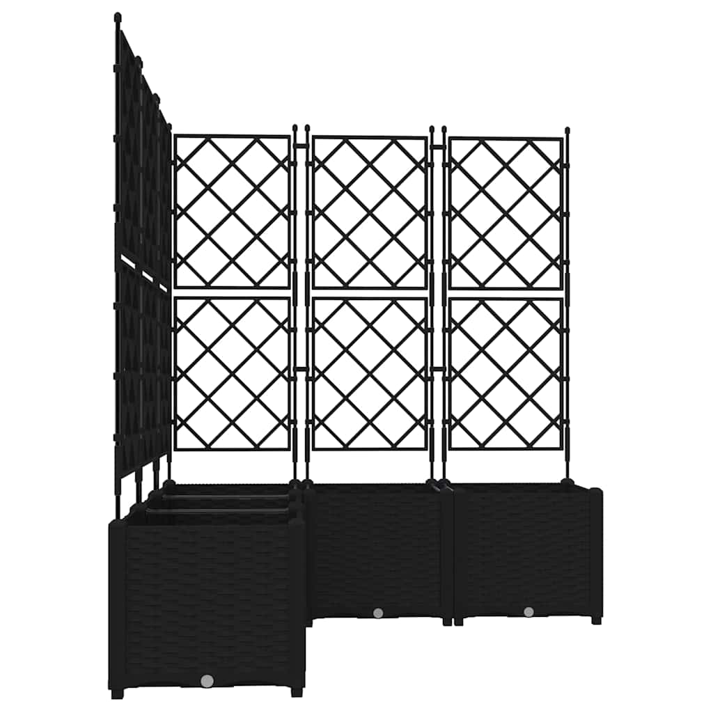Trädgårdsplanterare 5 pcs Svart 120 x 120 x 143 cm Plast