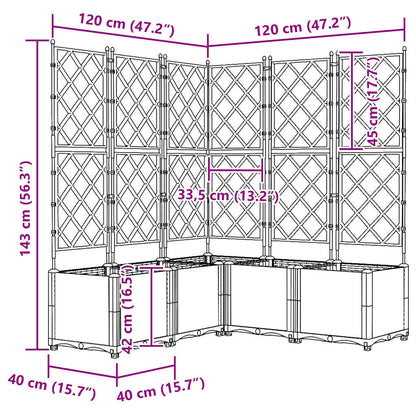Trädgårdsplanterare 5 pcs Svart 120 x 120 x 143 cm Plast